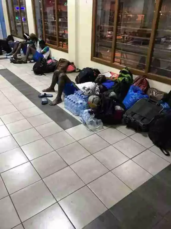 How Pathetic!! Sierra Leone Players Missed Their Flight Due To Delay & Found Themselves Like This [Photo]